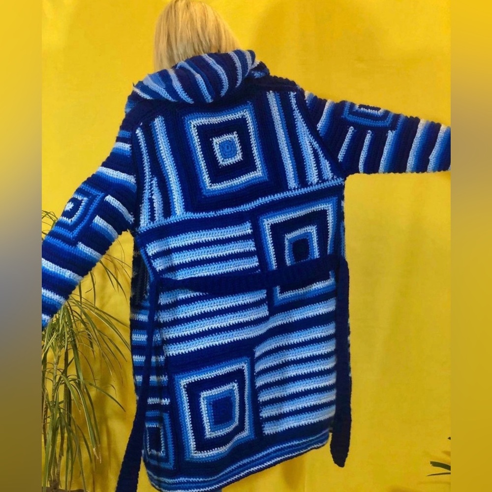 Unisex Hand knitted Cardigan. One/One